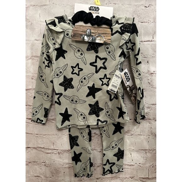 Star Wars Baby Yoda 2 pc Set Mandalorian Toddler Girl Size 3T NEW Sage Green - Picture 1 of 2